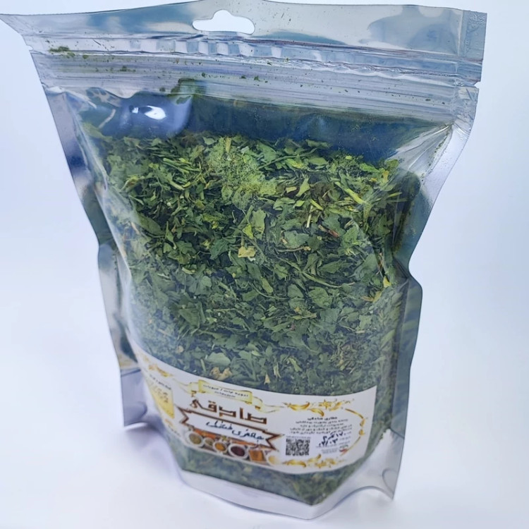 برگ جعفری خشک تازه شسته شده و بدون خاک (عطاری آقای صادقی)