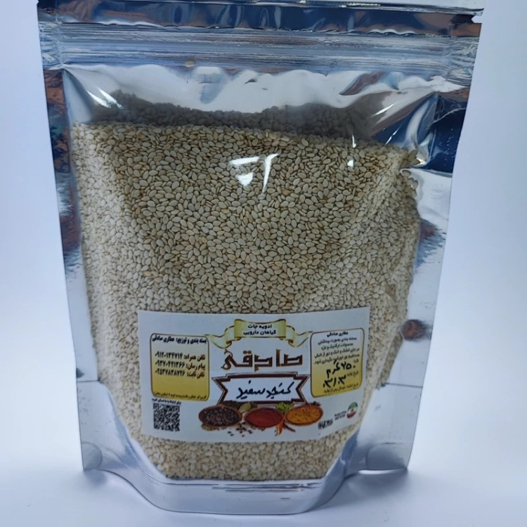 کنجد سفید خارجی درجه یک خالص سورت شده درشت (عطاری آقای صادقی)