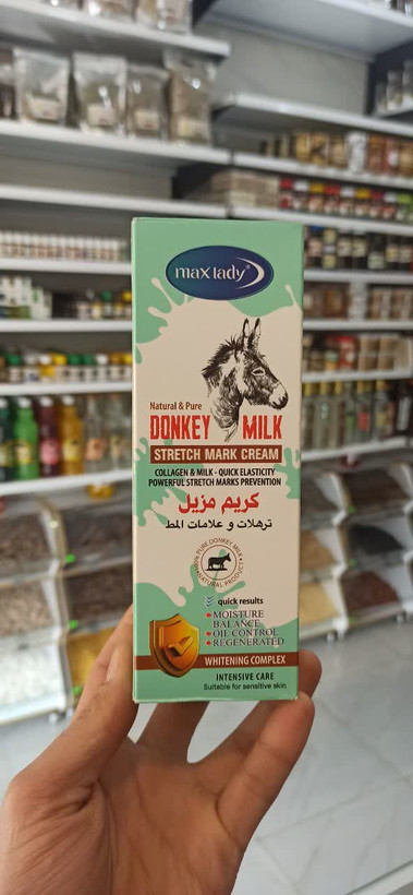 کرم ضد ترک های کششی با ترکیب طبیعی شیر الاغ و کلاژن (مکس لیدی) (عطاری آقای صادقی)
