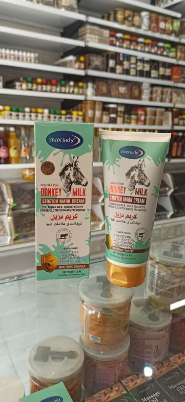 کرم ضد ترک های کششی با ترکیب طبیعی شیر الاغ و کلاژن (مکس لیدی) (عطاری آقای صادقی)