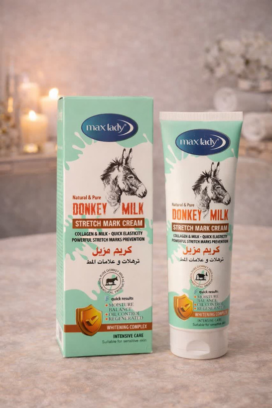 کرم ضد ترک های کششی با ترکیب طبیعی شیر الاغ و کلاژن (مکس لیدی) (عطاری آقای صادقی)