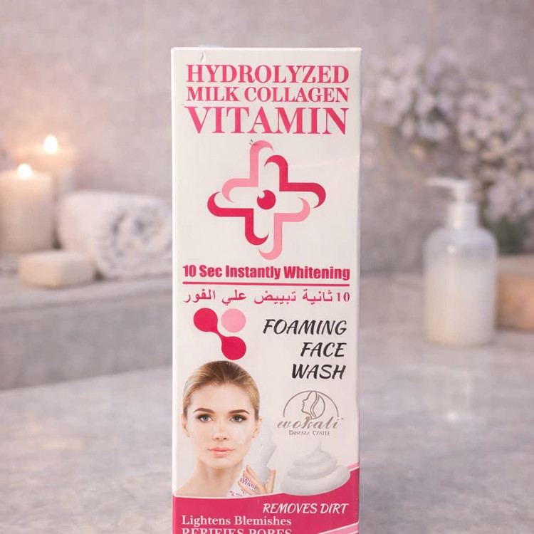 فوم شستشوی صورت براش دار کلاژن شیر و نارگیل (وکالی)