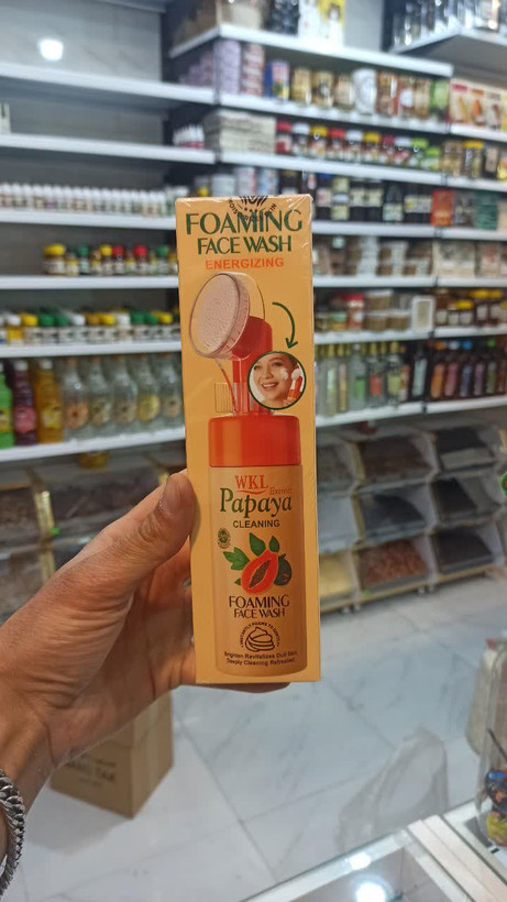 فوم شستشوی صورت براش دار پاپایا روشنکننده و احیاکننده پوست (وکالی) (عطاری آقای صادقی)