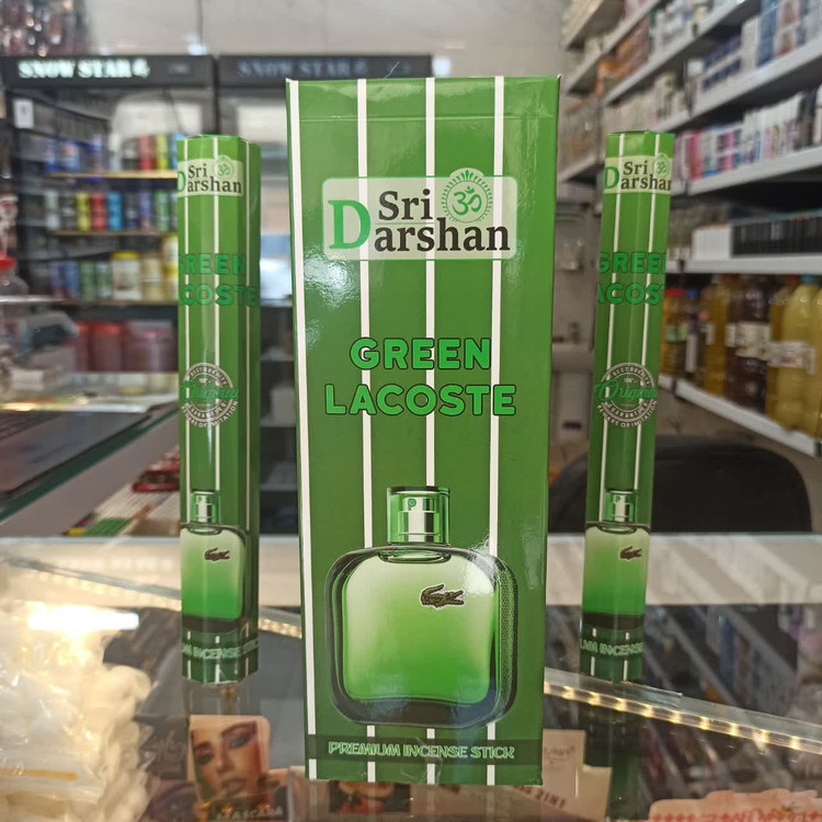 عود هندی دارشان (Darshan) 20 عددی (رایحه گرین لاگوست -GREEN LACOSTE)