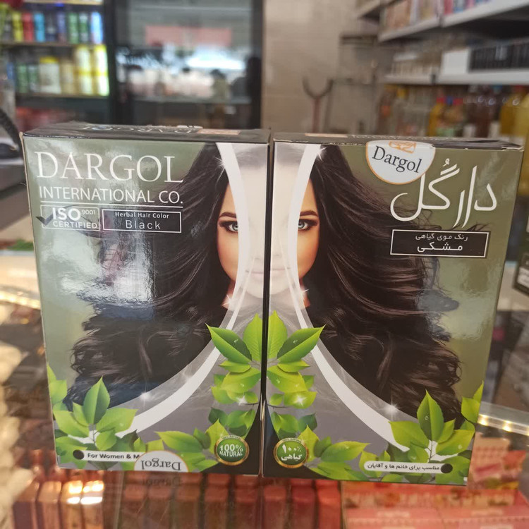 رنگ موی گیاهی دارگل - مشکی (طبیعی، بدون آمونیاک و مناسب انواع مو)
