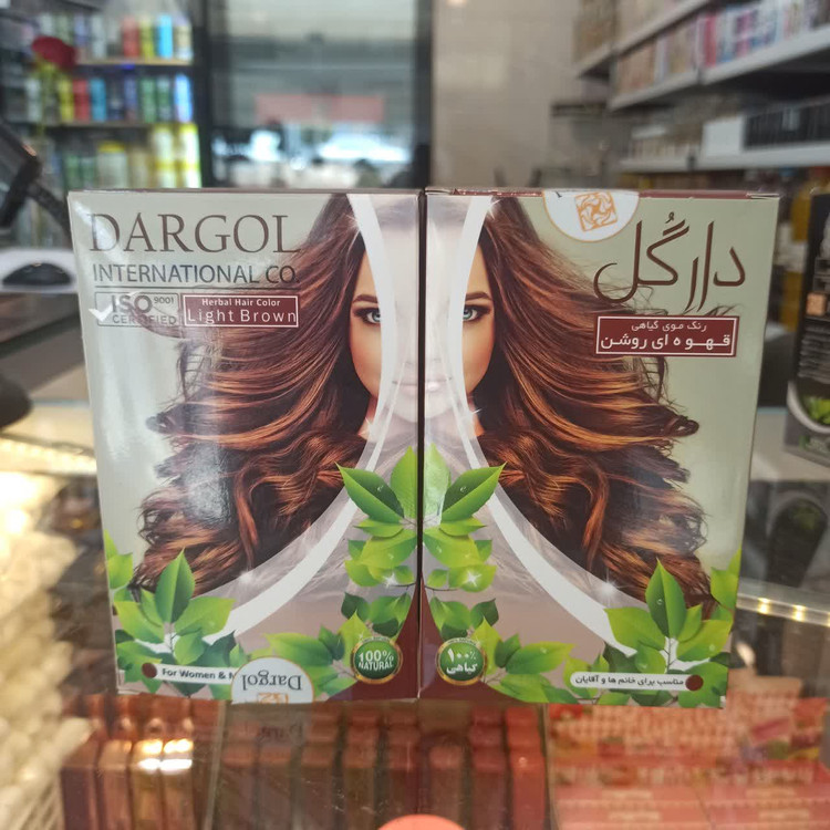 رنگ موی گیاهی دارگل - قهوه ای روشن (طبیعی، بدون آمونیاک و مناسب انواع مو)