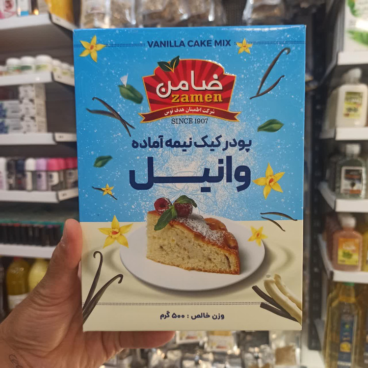 پودر کیک نیمهآماده وانیلی ۵۰۰ گرمی - طعم کلاسیک وانیل (عطاری آقای صادقی)